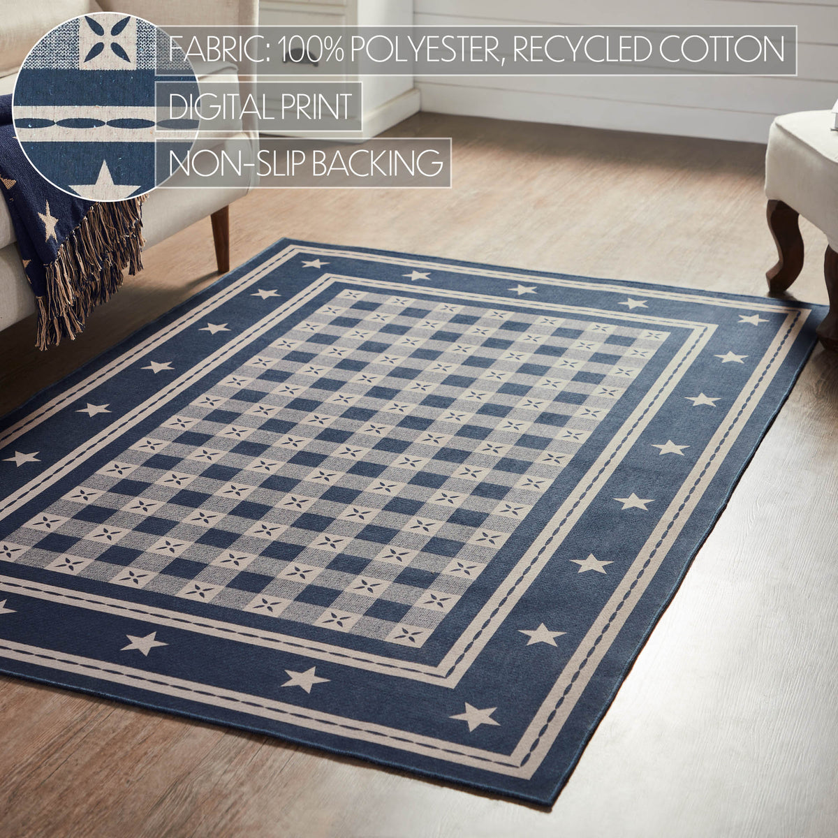 Primitive Country Throw Rugs My Country Indoor/Outdoor Rug Rect 48x72 – Beth's Country Primitive ...
