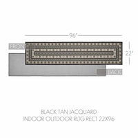 Custom House Black Tan Jacquard Indoor/Outdoor Rug/Runner Rect 22x96