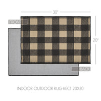 Black Check Indoor/Outdoor Rug Rect 20x30
