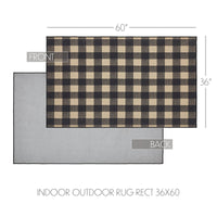 Black Check Indoor/Outdoor Rug Rect 36x60
