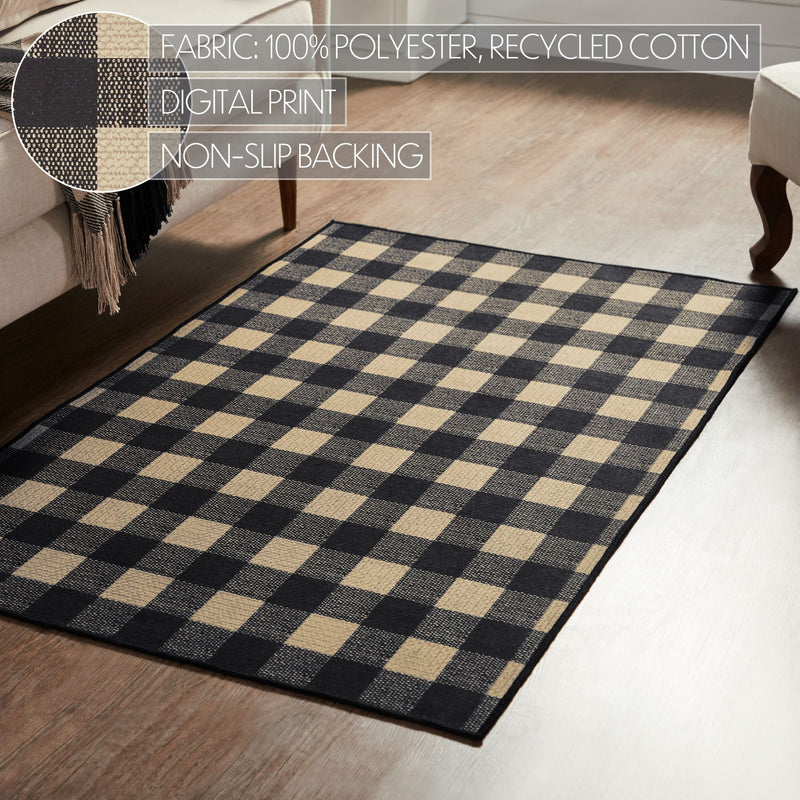Black Check Indoor/Outdoor Rug Rect 36x60
