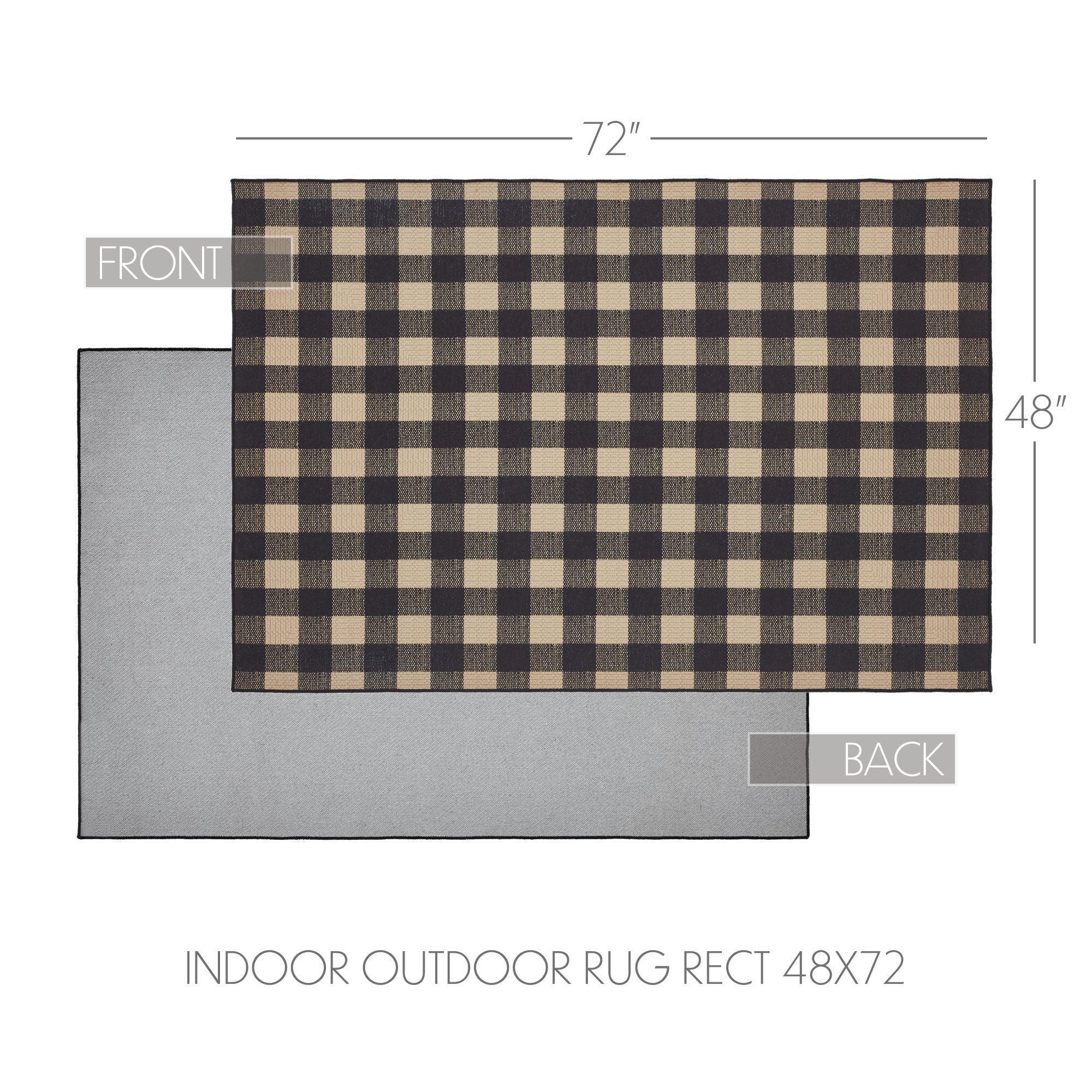 Black Check Polyester Rug Rect 48x72 **BACKORDERED UNTIL FEBRUARY 2025 ...