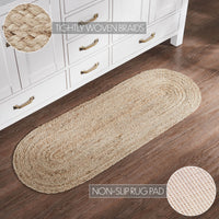 Natural Jute Rug Oval w/ Pad 17x48