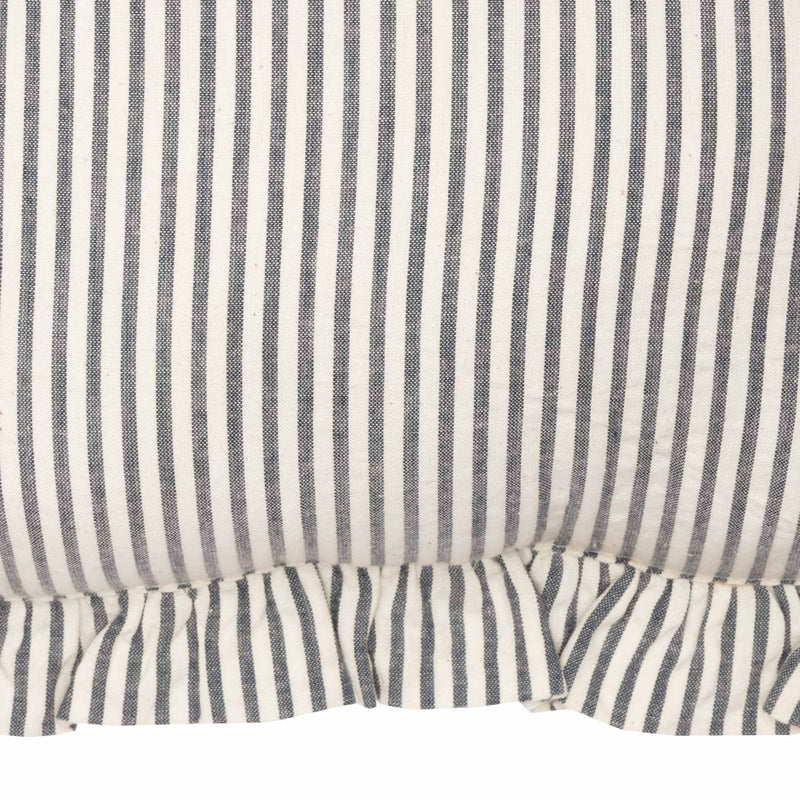 Hatteras Seersucker Blue Ticking Stripe Fabric Pillow 14x22 **BACKORDERED UNTIL DECEMBER 2024**