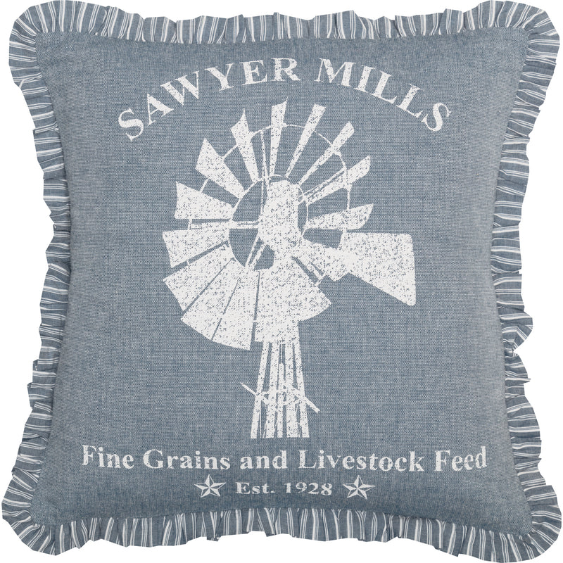 Sawyer Mill Blue Windmill Pillow 18x18