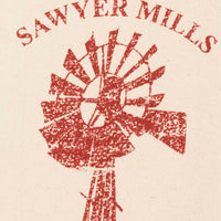 Sawyer Mill Red Windmill Muslin Unbleached Natural Tea Towel 19x28