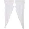 Muslin Ruffled Bleached White Prairie Long Panel Set of 2 84x36x18