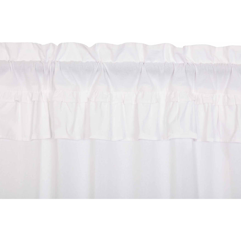 Muslin Ruffled Bleached White Prairie Long Panel Set of 2 84x36x18