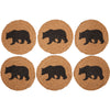 Wyatt Stenciled Bear Jute Coaster Set of 6