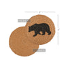 Wyatt Stenciled Bear Jute Coaster Set of 6