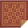 Ninepatch Star Queen Quilt Set; 1-Quilt 90Wx90L w/2 Shams 21x27