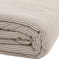 Hatteras Seersucker Blue Ticking Stripe California King Quilt Coverlet 130Wx115L