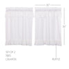 Muslin Ruffled Bleached White Tier Set of 2 L36xW36