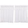 Muslin Ruffled Bleached White Tier Set of 2 L36xW36