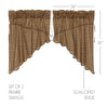 Cedar Ridge Prairie Swag Scalloped Set of 2 36x36x18