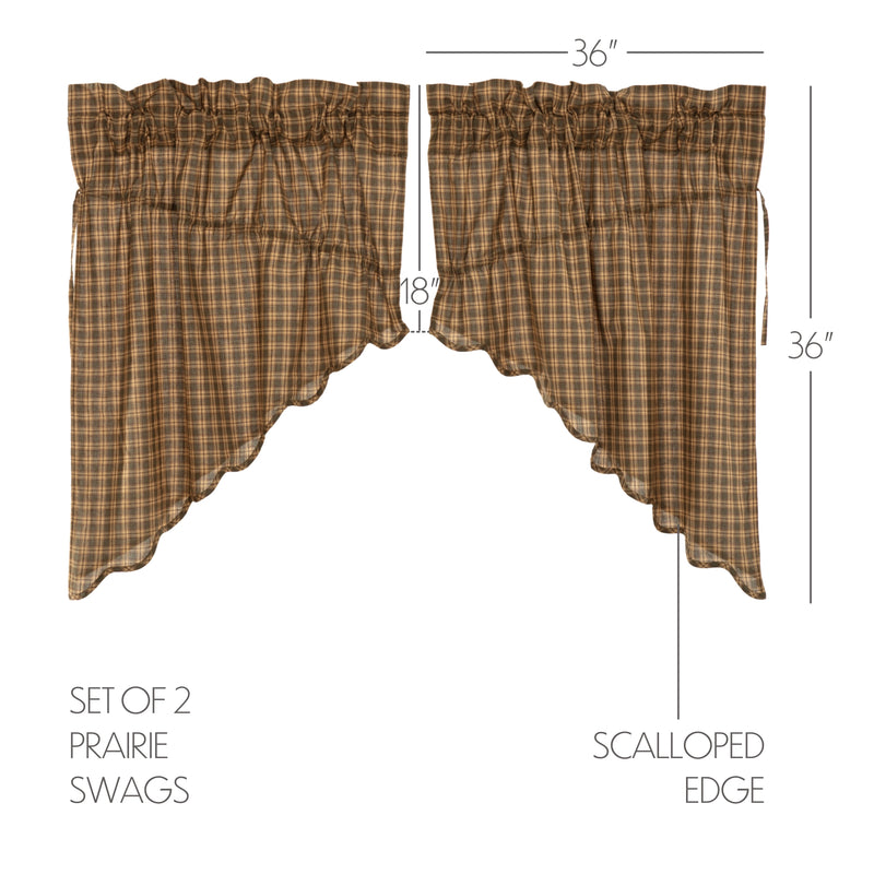 Cedar Ridge Prairie Swag Scalloped Set of 2 36x36x18