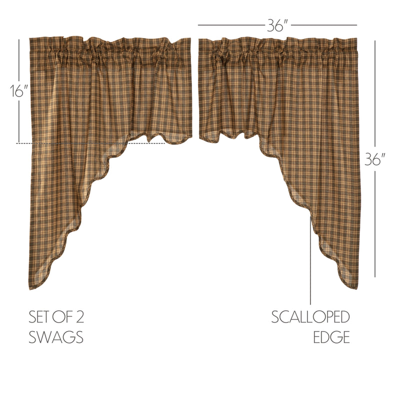 Cedar Ridge Swag Scalloped Set of 2 36x36x16