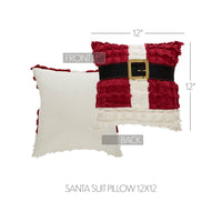 Kringle Chenille Santa Suit Pillow 12x12