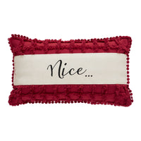 Kringle Chenille Naughty and Nice Pillow 7x13