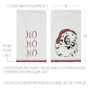 Kringle Chenille Ho Ho Ho White Muslin Tea Towel Set of 2 19x28