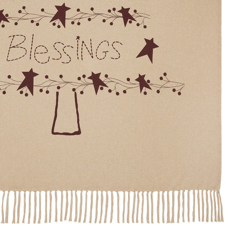 Gable Prim Christmas Blessings Woven Throw 50x60