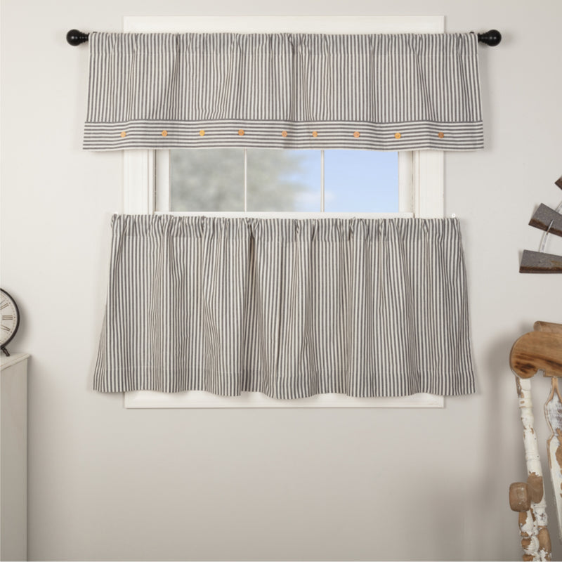 Farmhouse Ticking Gray Tier Set of 2 24Lx36W