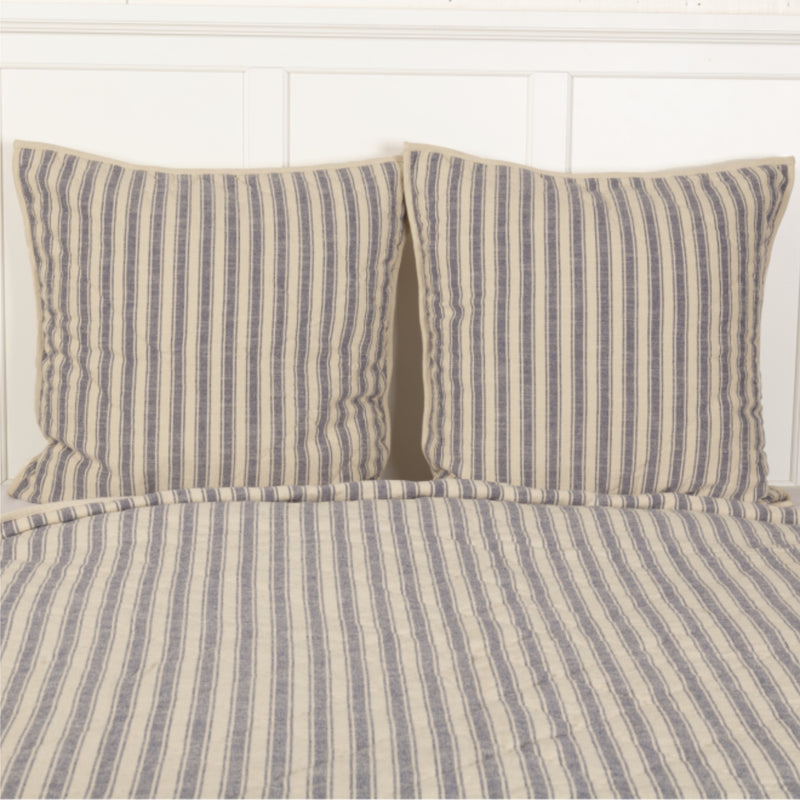 Market Place Blue Quilted Euro Sham 26Lx26W