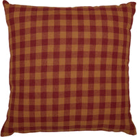 Burgundy Check Prim Blessings Pillow 12x12