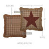 Dawson Star Applique Pillow 18x18