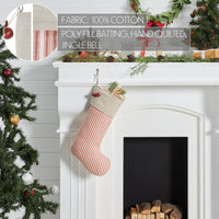 Sawyer Mill Red Ticking Stripe Stocking 12x20