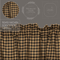 Black Check Balloon Valance 15x60 **BACKORDERED UNTIL MARCH 2025**