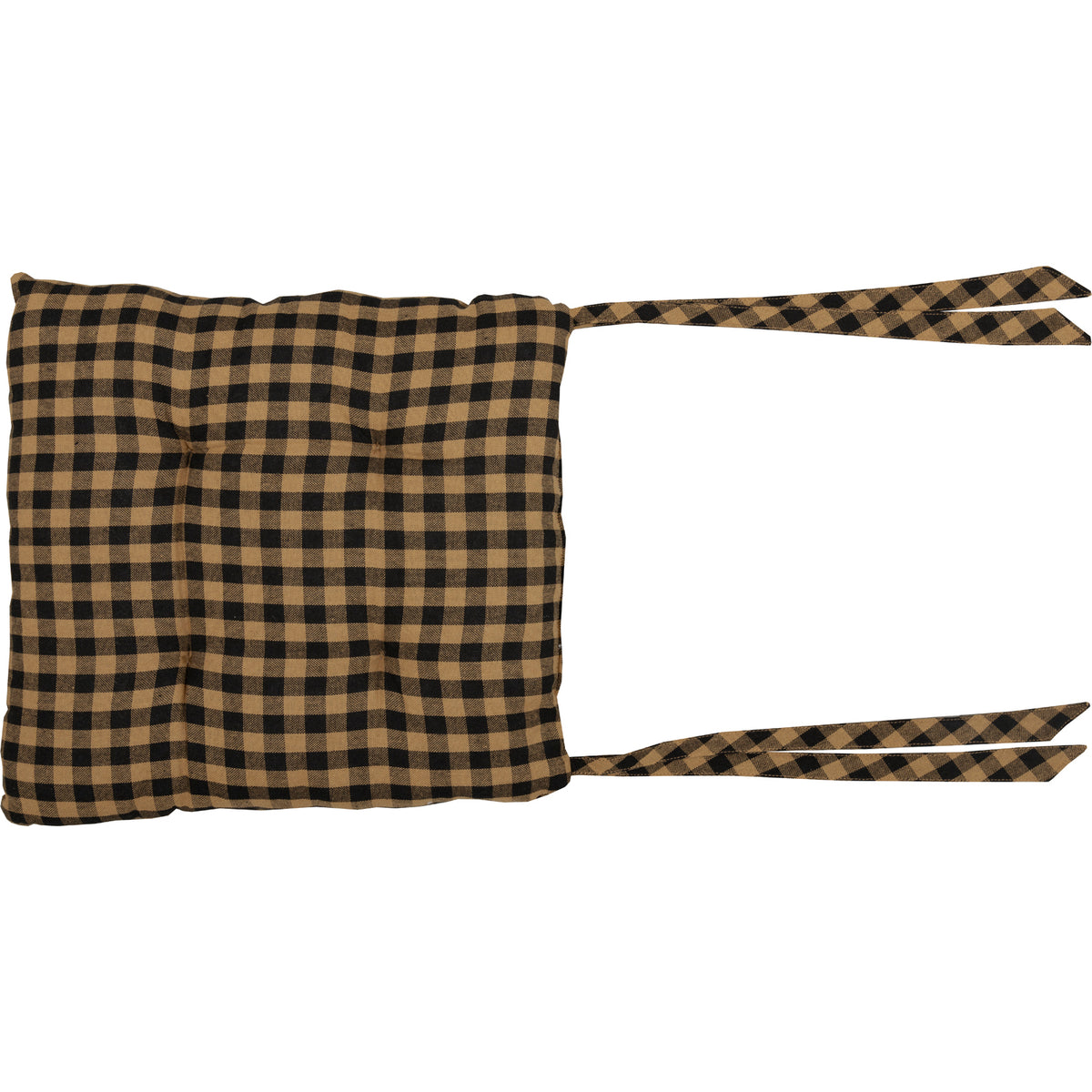 Black Check Farmhouse Primitive Country Rustic Chair Pad 14x14 - VHC Brands