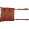 Burgundy Check Farmhouse Primitive Country Rustic Chair Pad 14x14 - VHC Brands