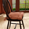 Burgundy Check Farmhouse Primitive Country Rustic Chair Pad 14x14 - VHC Brands