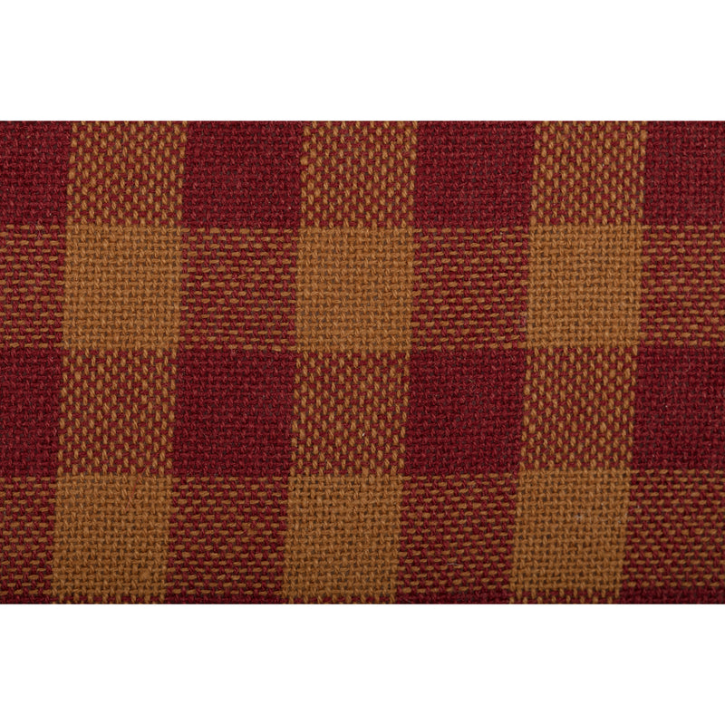 Burgundy Check Farmhouse Primitive Country Rustic Chair Pad 14x14 - VHC Brands
