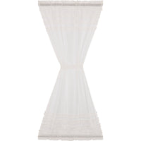 White Ruffled Sheer Petticoat Door Panel 72x40 **BACKORDERED UNTIL MARCH 2025**