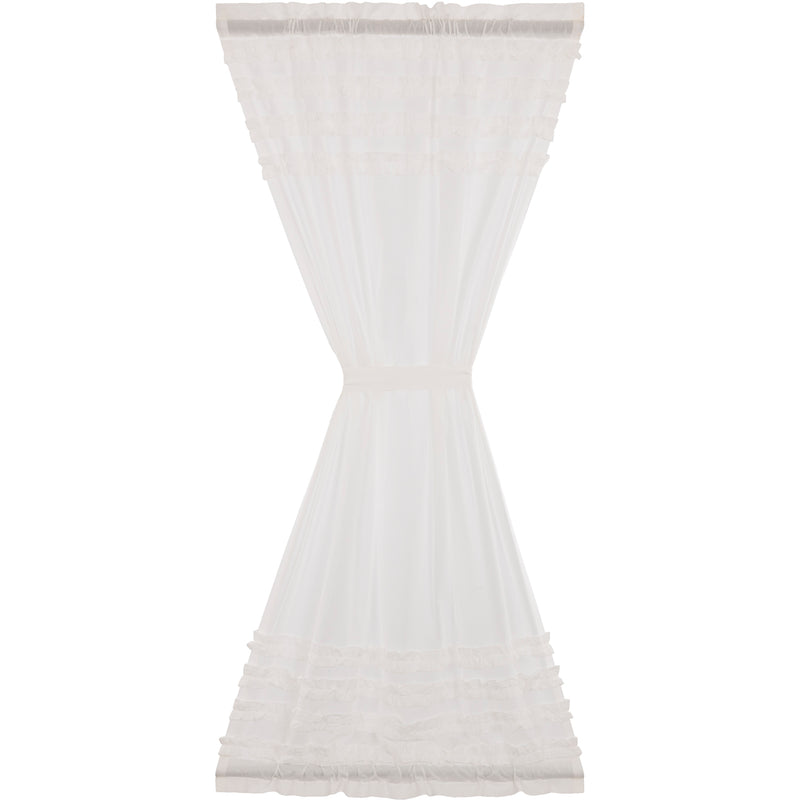 White Ruffled Sheer Petticoat Door Panel 72x40 **BACKORDERED UNTIL MARCH 2025**