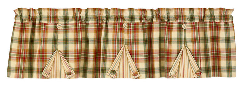 LEMON PEPPER LINED BUTTON PLEAT VALANCE 60X14"