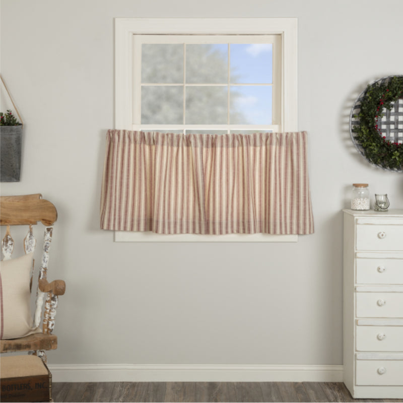 Market Place Red Ticking Stripe Tier Set of 2 24Lx36W