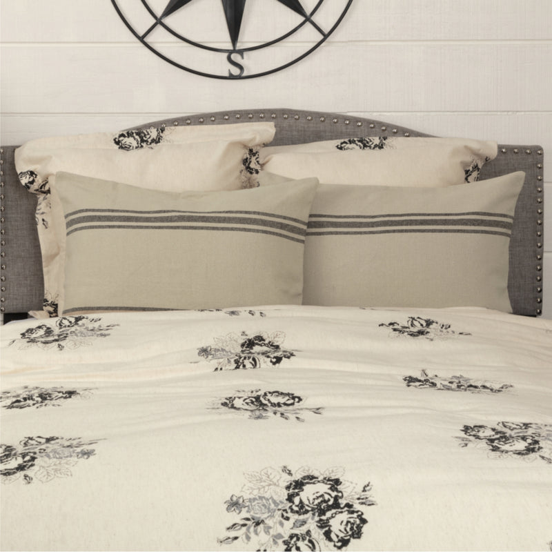 Mill House Stripe Black Standard Sham 27Lx21W
