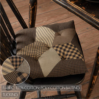 Farmhouse Star Primitive Country Check Patchwork Chair Pad 14x14 - VHC Brands