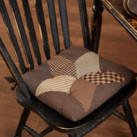 Farmhouse Star Primitive Country Check Patchwork Chair Pad 14x14 - VHC Brands