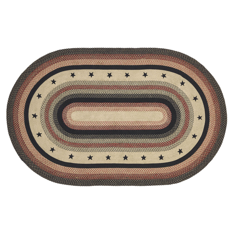 Colonial Star Jute Rug Oval w/ Pad 60x96