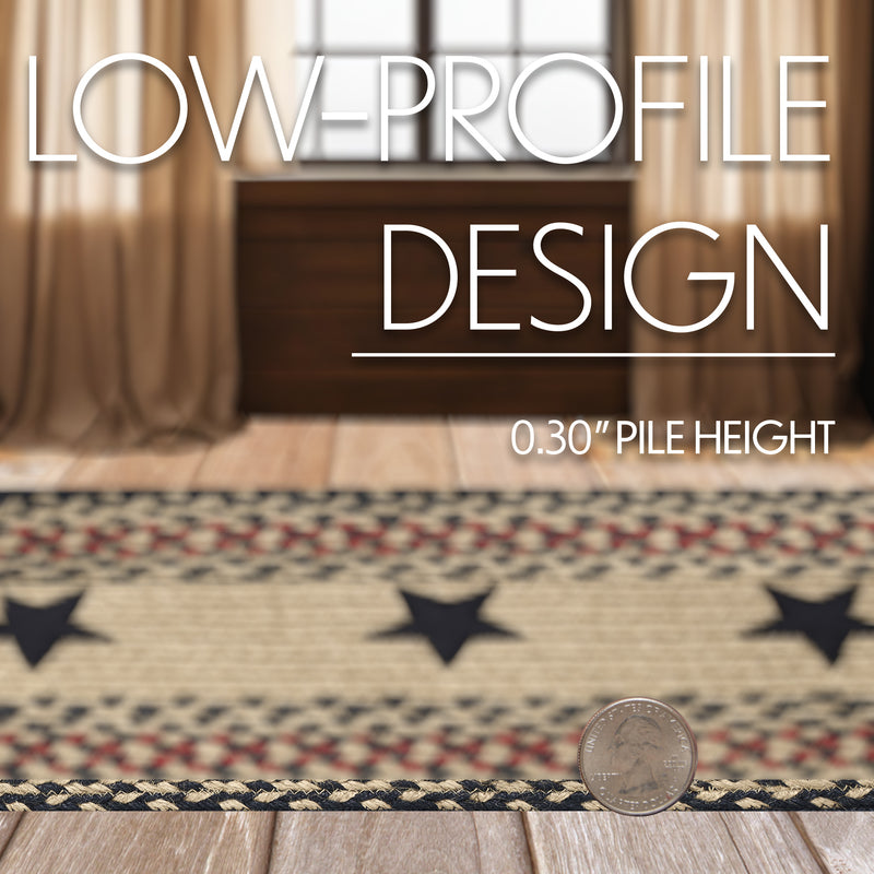 Colonial Star Jute Rug Oval w/ Pad 60x96