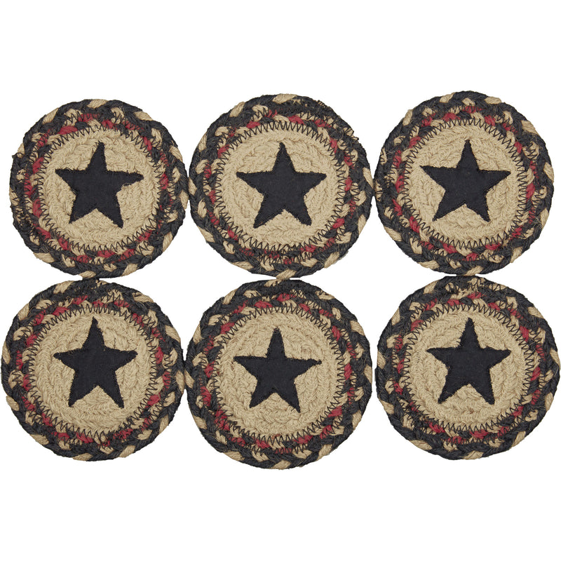 Colonial Star Jute Coaster Set of 6