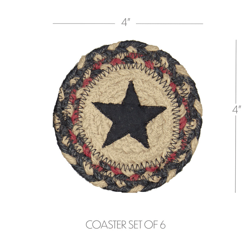 Colonial Star Jute Coaster Set of 6