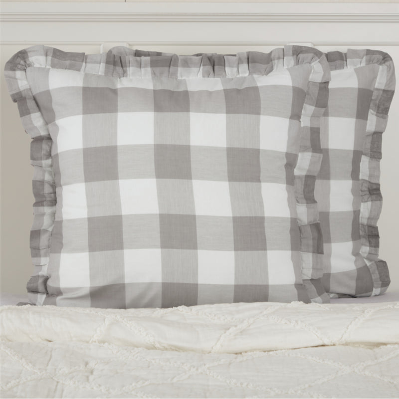 Madison Check Gray Euro Sham 26Lx26W