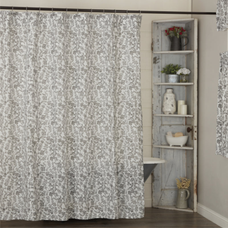 Gray Gables Floral Shower Curtain 72Lx72W