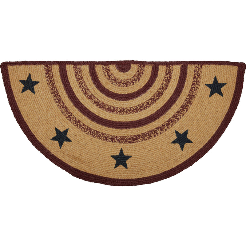 Potomac Jute Rug Half Circle Stencil Stars 16.5x33