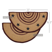 Potomac Jute Rug Half Circle Stencil Stars 16.5x33